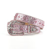Pink Cross-rivet Rhinestone Belt Sparkles Rock Inlaid Leather Belt-Belts-Arimonz-Arimonz