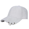 Plain Suede Baseball Cap with Iron Ring Adjustable Peaked Snapback Hat-Women's Caps-Arimonz-Arimonz