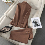 Plus Size Jacket Trouser Formal Office Single Breasted Blazer Pants Set-Wear To Work Sets-Arimonz-Arimonz