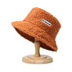 Plush Soft Ruffle Winter Warm Bucket Hat Lotus Leaf Women Outdoor Cap-Bucket Hats-Arimonz-Caramel-22in-Arimonz