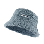 Plush Soft Ruffle Winter Warm Bucket Hat Lotus Leaf Women Outdoor Cap-Bucket Hats-Arimonz-Gray Blue-22in-Arimonz