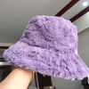 Plush Soft Ruffle Winter Warm Bucket Hat Lotus Leaf Women Outdoor Cap-Bucket Hats-Arimonz-Purple-22in-Arimonz