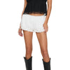 Polyester Lace Trim Elastic Waist Short with Floral Embroidery Detail-Shorts-Arimonz-White-S-Arimonz