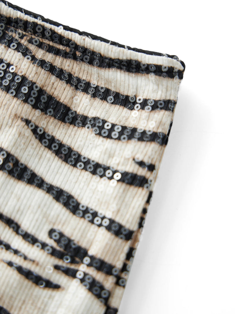 Polyester Zebra Print High Waist Sequin Shorts Streetwear Shorts-Shorts-Arimonz-Arimonz