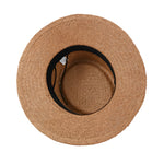 Porkpie Straw Summer Sun Hat for Women Retro Panama Flat Brim Hat-Summer Hats-Arimonz-Arimonz