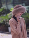 Soft Genuine Fur Hats Women Winter Knitted Bomber Hat Natural Fur