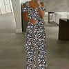 Printed Jumpsuit Summer V Neck Off Shoulder Short Sleeve Romper-Casual Jumpsuits & Rompers-Arimonz-Arimonz