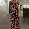 Printed Jumpsuit Summer V Neck Off Shoulder Short Sleeve Romper-Casual Jumpsuits & Rompers-Arimonz-Arimonz