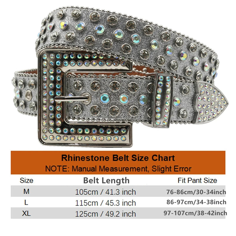Punk Rhinestone Belts For Women Man Rivet Designer Belt For Jeans-Belts-Arimonz-Arimonz