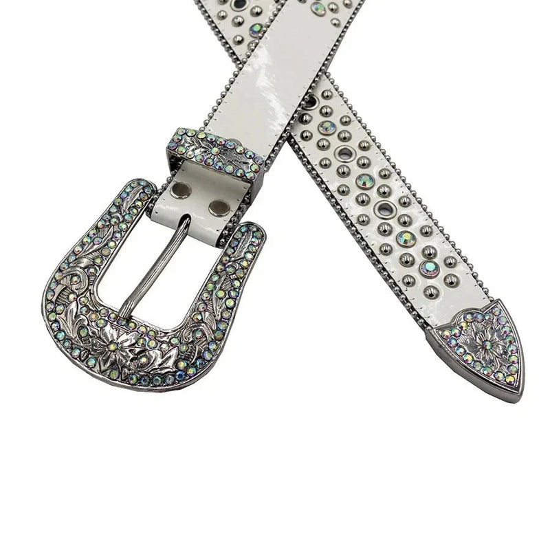 Punk Rhinestone Belts For Women Man Rivet Designer Belt For Jeans-Belts-Arimonz-Arimonz