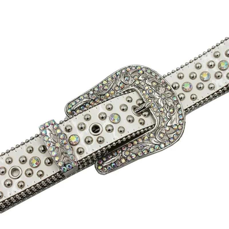 Punk Rhinestone Belts For Women Man Rivet Designer Belt For Jeans-Belts-Arimonz-Arimonz