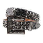 Punk Rhinestone Belts For Women Man Rivet Designer Belt For Jeans-Belts-Arimonz-FK-Cross-Black-115cm/45inches-Arimonz