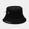 Punk Spiked Rivet Bucket Cap with Metal Rings Panama Streetwear Cap-Bucket Hats-Arimonz-Brooch black-22in-Arimonz