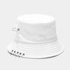 Punk Spiked Rivet Bucket Cap with Metal Rings Panama Streetwear Cap-Bucket Hats-Arimonz-Brooch white-22in-Arimonz