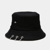 Punk Spiked Rivet Bucket Cap with Metal Rings Panama Streetwear Cap-Bucket Hats-Arimonz-Rivets black-22in-Arimonz