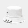 Punk Spiked Rivet Bucket Cap with Metal Rings Panama Streetwear Cap-Bucket Hats-Arimonz-Rivets white-22in-Arimonz