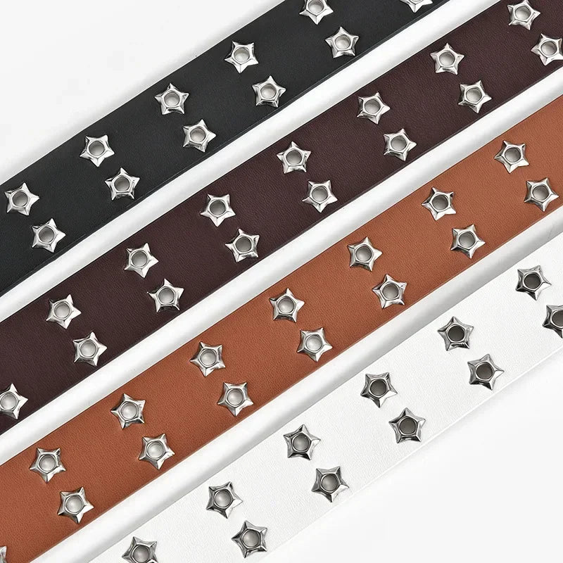 Punk Style Chain Belt Adjustable Hollow Star Double Metal Buckle-Belts-Arimonz-Arimonz