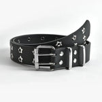 Punk Style Chain Belt Adjustable Hollow Star Double Metal Buckle-Belts-Arimonz-black-1.29in-43in-Arimonz