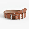 Punk Style Chain Belt Adjustable Hollow Star Double Metal Buckle-Belts-Arimonz-brown-1.29in-43in-Arimonz