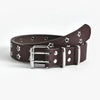 Punk Style Chain Belt Adjustable Hollow Star Double Metal Buckle-Belts-Arimonz-coffee-1.29in-43in-Arimonz
