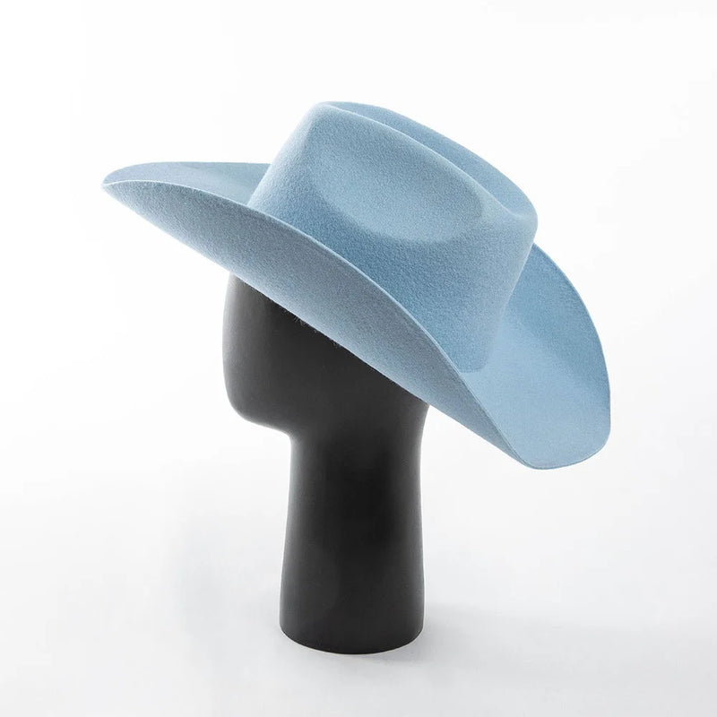 Pure Wool Cowboy Top Hat Felt Cowgirl Fedora for Autumn and Winter-Hats-Arimonz-Arimonz