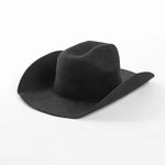 Pure Wool Cowboy Top Hat Felt Cowgirl Fedora for Autumn and Winter-Hats-Arimonz-black-22in-Arimonz