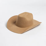 Pure Wool Cowboy Top Hat Felt Cowgirl Fedora for Autumn and Winter-Hats-Arimonz-camel-22in-Arimonz