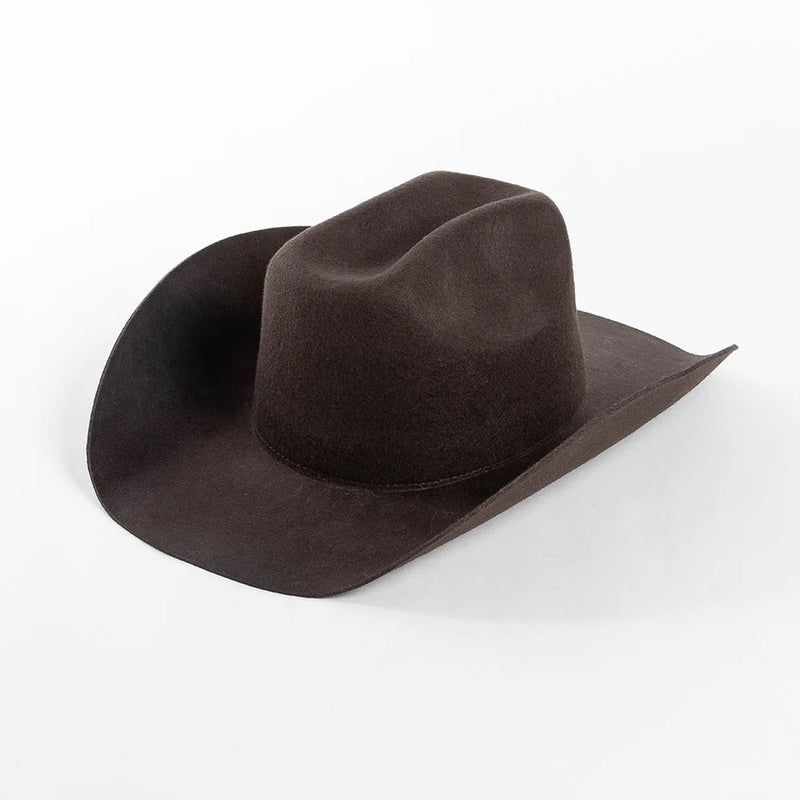 Pure Wool Cowboy Top Hat Felt Cowgirl Fedora for Autumn and Winter-Hats-Arimonz-dark coffee-22in-Arimonz