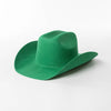 Pure Wool Cowboy Top Hat Felt Cowgirl Fedora for Autumn and Winter-Hats-Arimonz-Green-22in-Arimonz