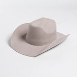 Pure Wool Cowboy Top Hat Felt Cowgirl Fedora for Autumn and Winter-Hats-Arimonz-Light Grey-22in-Arimonz