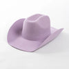 Pure Wool Cowboy Top Hat Felt Cowgirl Fedora for Autumn and Winter-Hats-Arimonz-Lilac Purple-22in-Arimonz
