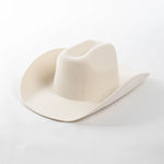 Pure Wool Cowboy Top Hat Felt Cowgirl Fedora for Autumn and Winter-Hats-Arimonz-white-22in-Arimonz