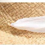 Raffia Straw Sun Summer Hat Wide Brim Boater Casual Lace Up Flat Hat-Summer Hats-Arimonz-Arimonz