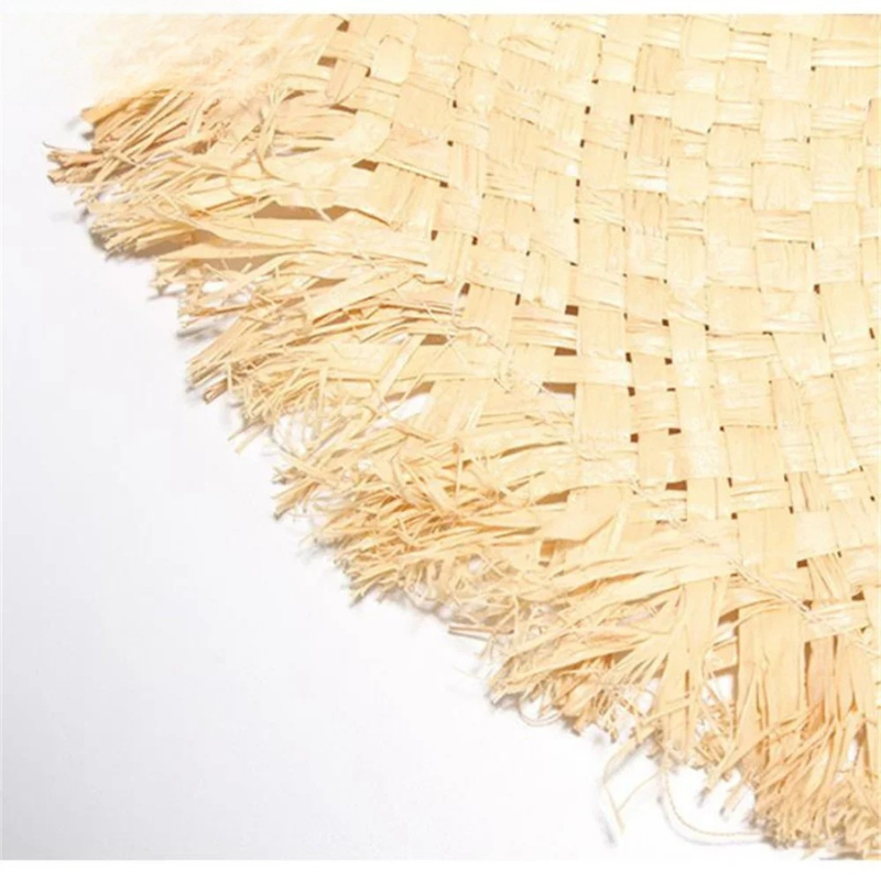 Raffia Straw Sun Summer Hat Wide Brim Boater Casual Lace Up Flat Hat-Summer Hats-Arimonz-Arimonz