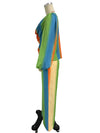 Rainbow Gradient Lantern Sleeve Top and Wide Leg Pants Two Piece Set-Wear To Work Sets-Arimonz-Arimonz