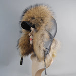 Real Leather Fox Fur Women Hat Snow Skiing Earflap Winter Outdoor Cap-Winter Hats-Arimonz-Arimonz