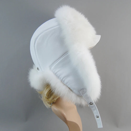 Real Leather Fox Fur Women Hat Snow Skiing Earflap Winter Outdoor Cap-Winter Hats-Arimonz-Arimonz