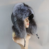 Real Leather Fox Fur Women Hat Snow Skiing Earflap Winter Outdoor Cap-Winter Hats-Arimonz-Arimonz