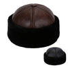 Real Leather Retro Warm Winter Cap with Thick Velvet Lining Bomber Hat-Winter Hats-Arimonz-Arimonz