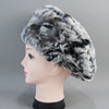 Real Rex Rabbit Fur Beanie Natural Knitted Fur Beret Warm Winter Hat-Winter Hats-Arimonz-Arimonz