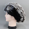 Real Rex Rabbit Fur Beanie Natural Knitted Fur Beret Warm Winter Hat-Winter Hats-Arimonz-Arimonz