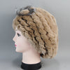 Real Rex Rabbit Fur Beanie Natural Knitted Fur Beret Warm Winter Hat-Winter Hats-Arimonz-Arimonz
