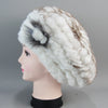 Real Rex Rabbit Fur Beanie Natural Knitted Fur Beret Warm Winter Hat-Winter Hats-Arimonz-Arimonz