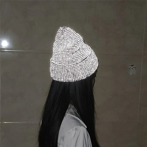 Reflective Knitted Hat Windproof Thick Beanie Outdoor Warm Skull Cap-Hats-Arimonz-Arimonz