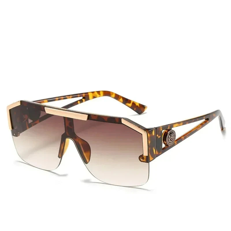 Retro Big Square Oversized Designer Sunglasses Fashion Shades Sunglass-Sunglasses-Arimonz-Leopard-Arimonz