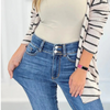 Retro Edge Washed Double Buckle High Waist Straight-Leg Jeans-Skinny Jeans-Arimonz-Arimonz