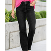 Retro Edge Washed Double Buckle High Waist Straight-Leg Jeans-Skinny Jeans-Arimonz-black-XS-Arimonz