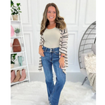 Retro Edge Washed Double Buckle High Waist Straight-Leg Jeans-Skinny Jeans-Arimonz-Blue-XS-Arimonz