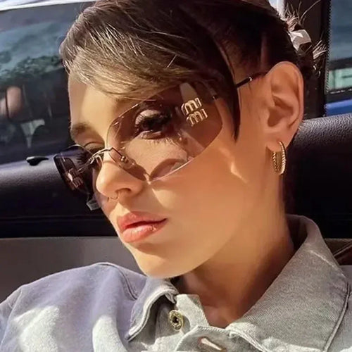 Retro Frameless Design Sunshade Luxury Metal Sunglasses UV Protection-Sunglasses-Arimonz-Arimonz