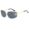 Retro Frameless Design Sunshade Luxury Metal Sunglasses UV Protection-Sunglasses-Arimonz-Arimonz